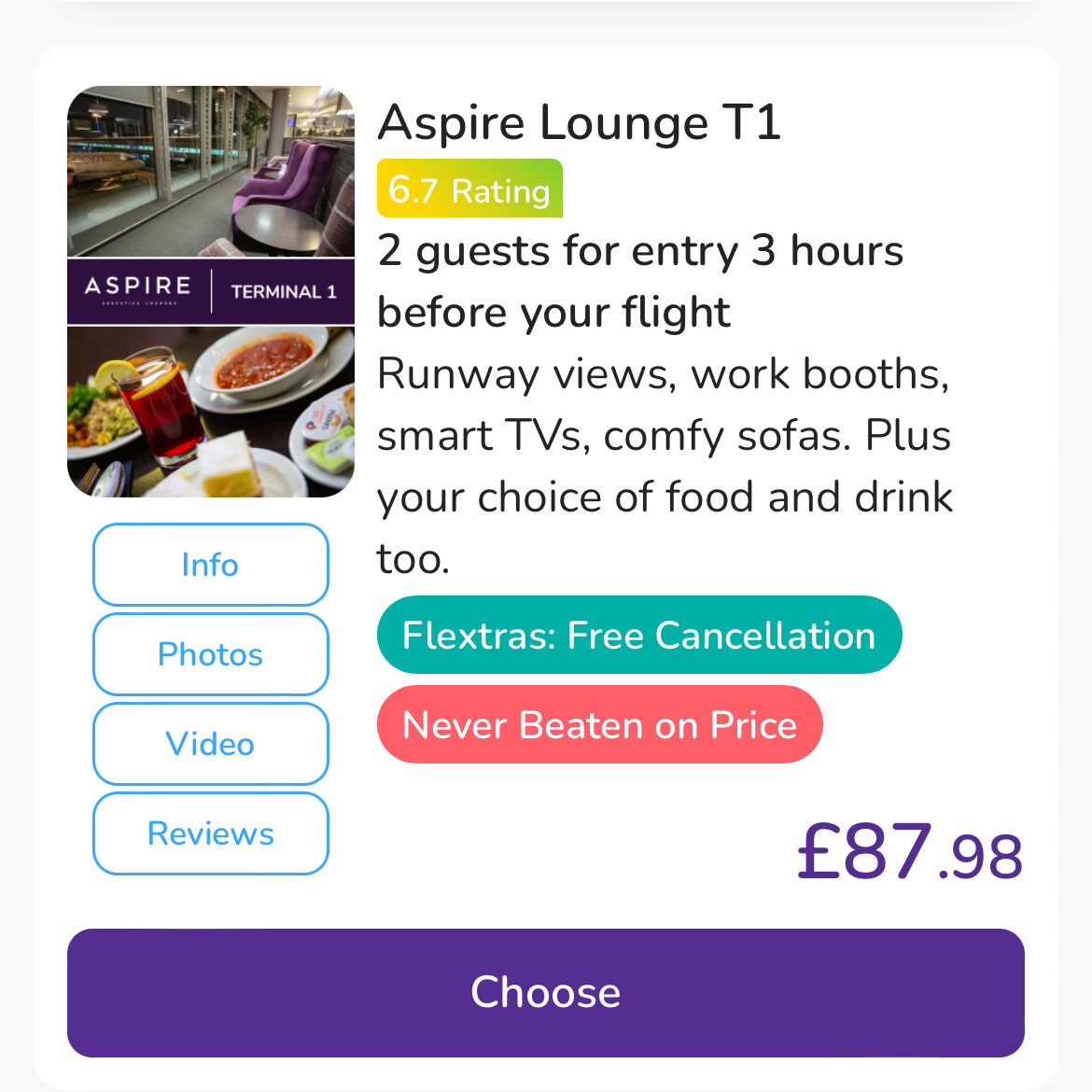 Booking the Aspire Lounge through third party websites