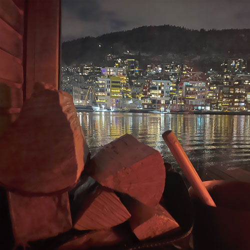 Discover the Heit Bergen Sauna, a unique fjord-side sauna experience