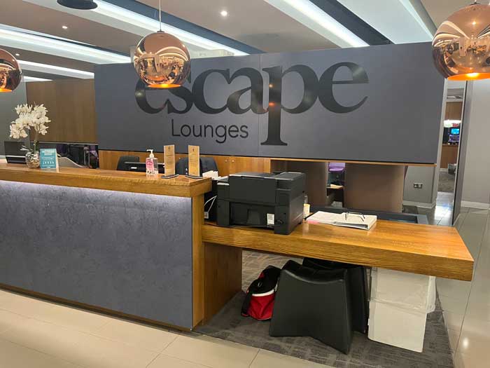 Welcome to the Escape Lounge in Manchester Airport