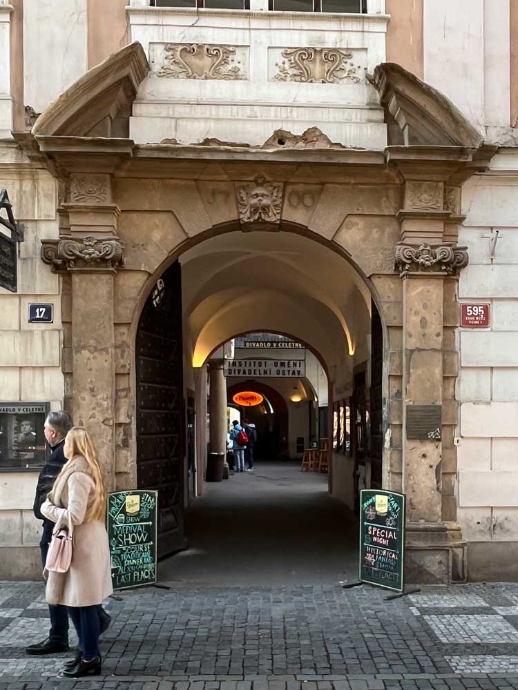 Entrance to U Pavouka Medieval Tavern