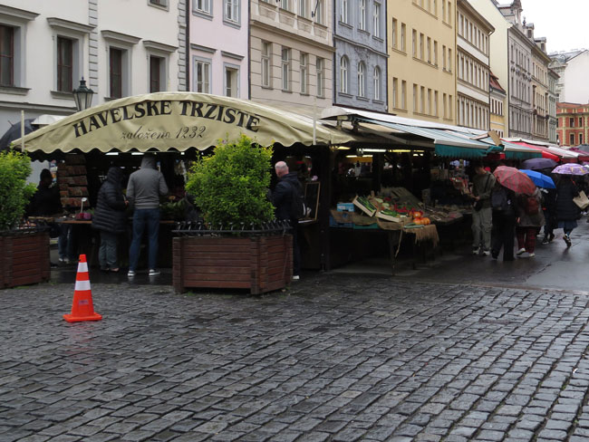 The Havelske Trziste market, a traditional market in Prague