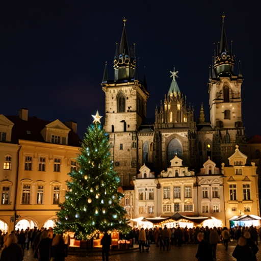 Prague Old Town At Christmas