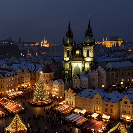 Prague Old Town At Christmas